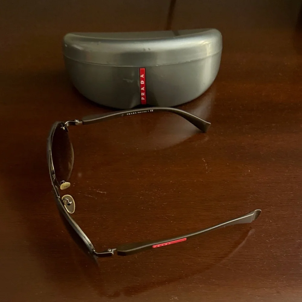 Prada Men's Gray Aviator Sunglasses - Picture 2 of 3